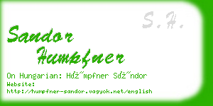 sandor humpfner business card